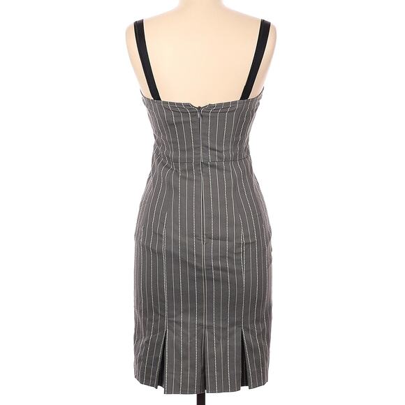 Nanette Lepore Stray Cat Pinstripe Bustier Dress Size 2 Bodycon Sleeveless - Picture 3 of 10